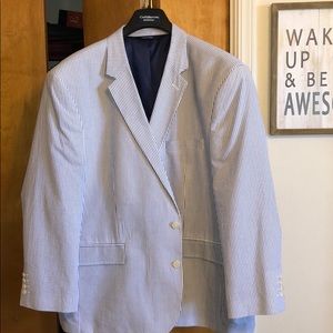 Sport Coat - blue and white striped